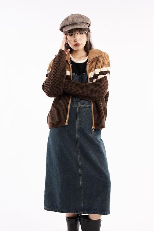 HAYES 美拉德撞色拉链针织外套 19167 商品图2