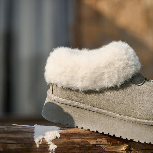 西遇厚底雪地靴女新款冬季低帮加绒东北棉鞋增高保暖毛毛鞋子D4347837 商品图5