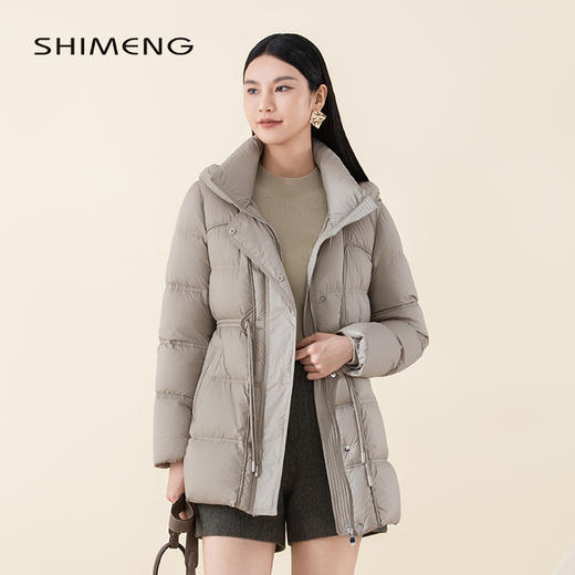 SRR8BD105诗梦黑色中长款羽绒服 商品图0