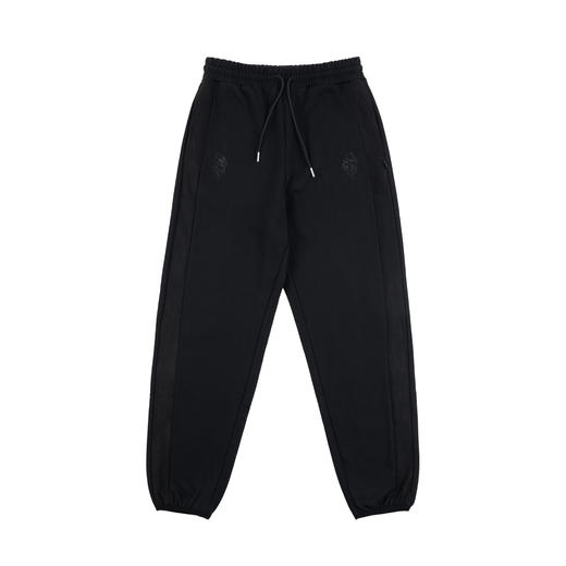 BK2024秋冬百鬼之王麂皮拼接侧条运动卫裤 商品图0