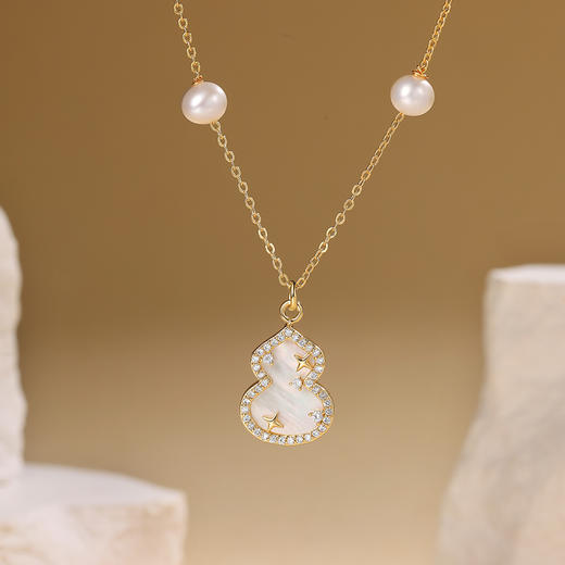 Manreya玛芮雅“珠连福禄”法式珍珠贝母项链气质高雅项链 商品图2