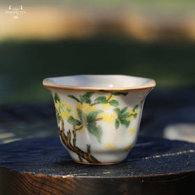 龙泉问鼎彩绘哥窑潭影杯（桂花蝶梦）(缺货)