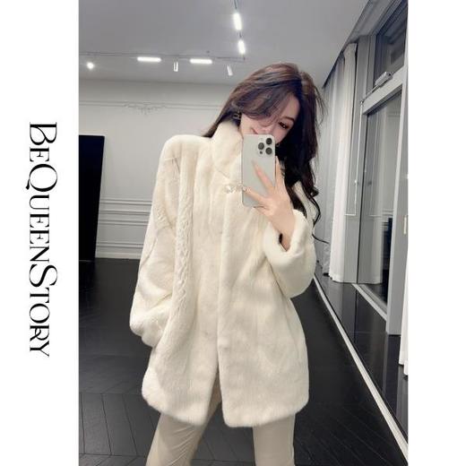 余潇潇红人上新【满级白月光】高级定染皇冠级水貂立领草草外套保暖 商品图3