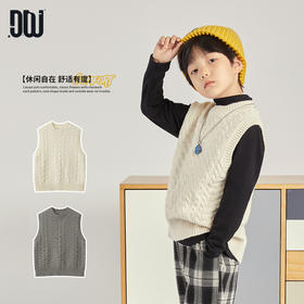 【团购价69.9】多多家 男童背心2024新款春秋儿童休闲秋装针织衫男孩马甲毛衫潮5383