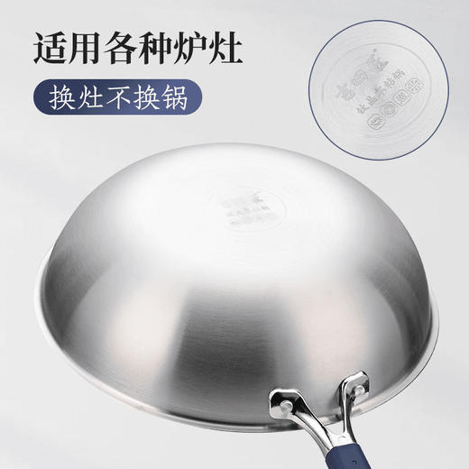 「央展品牌！无涂层不粘锅」钛晶不粘锅升级无涂层导热快加大煎炒轻油烟炒锅厨房用品 商品图1