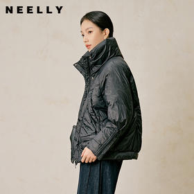 NEELLY纳俪商场同款冬季新款立领短款羽绒服简约设计感面包服女N23114L07756