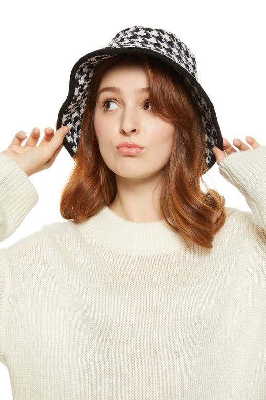 SUMMER & SAGE 经典黑白千鸟格渔夫帽 8400 商品图0