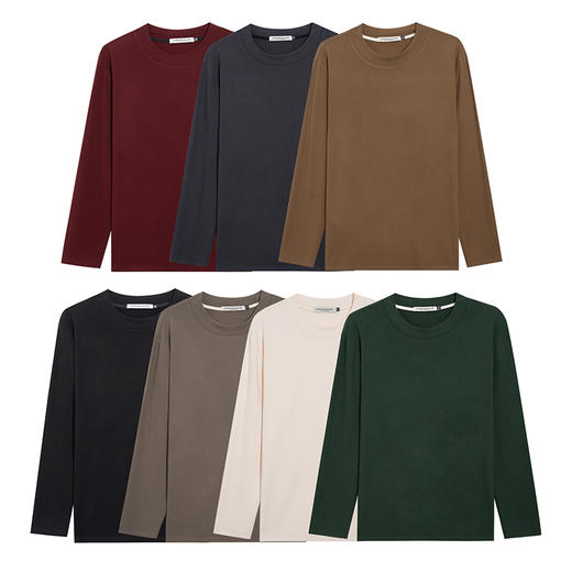 【德绒】【特大码】【新款DMH】大依优型大码双面德绒打底长袖T恤休闲加肥加大上衣男士胖子大码t恤打底300斤 商品图13