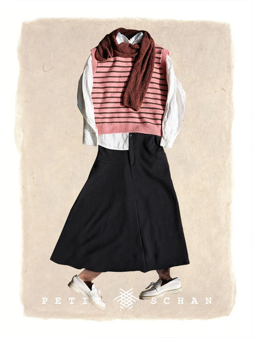 PETIT SCHAN小闪 CLO#629 Pop Rocks 跳跳糖 羊毛缤纷彩点纱圆领条纹背心 商品图8