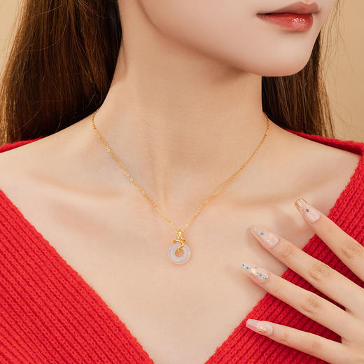 【福运萌马❗️纯银925玉髓项链】生肖守护，万事顺遂！国潮本命年平安扣锁骨链ins风生肖吊坠新年年货礼盒情人节 商品图1