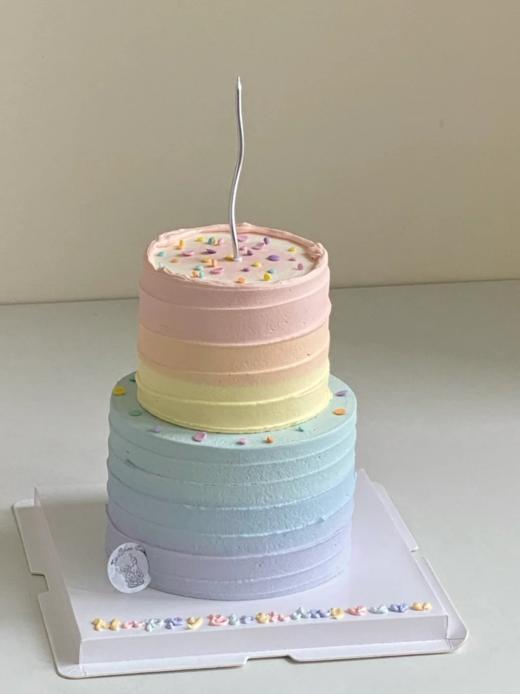 6寸+4寸 | 砰然心动彩虹小双层蛋糕 商品图0