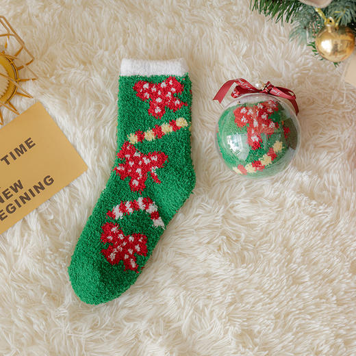 【19.9抢3双❗️超暖珊瑚绒袜子】柔软舒适，温暖过冬，长筒圣诞袜子女秋冬季加绒加厚居家地板睡眠小腿袜新年年货礼盒 商品图7