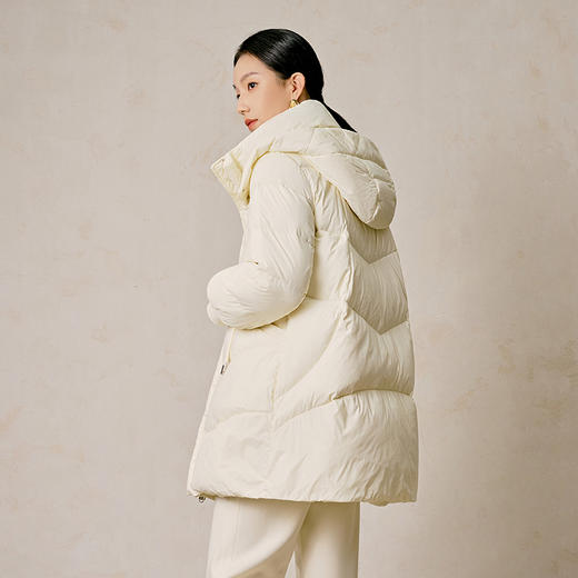 NEELLY纳俪商场同款冬季新款设计感直筒羽绒服女连帽加厚保暖外套N23104L06604 商品图1