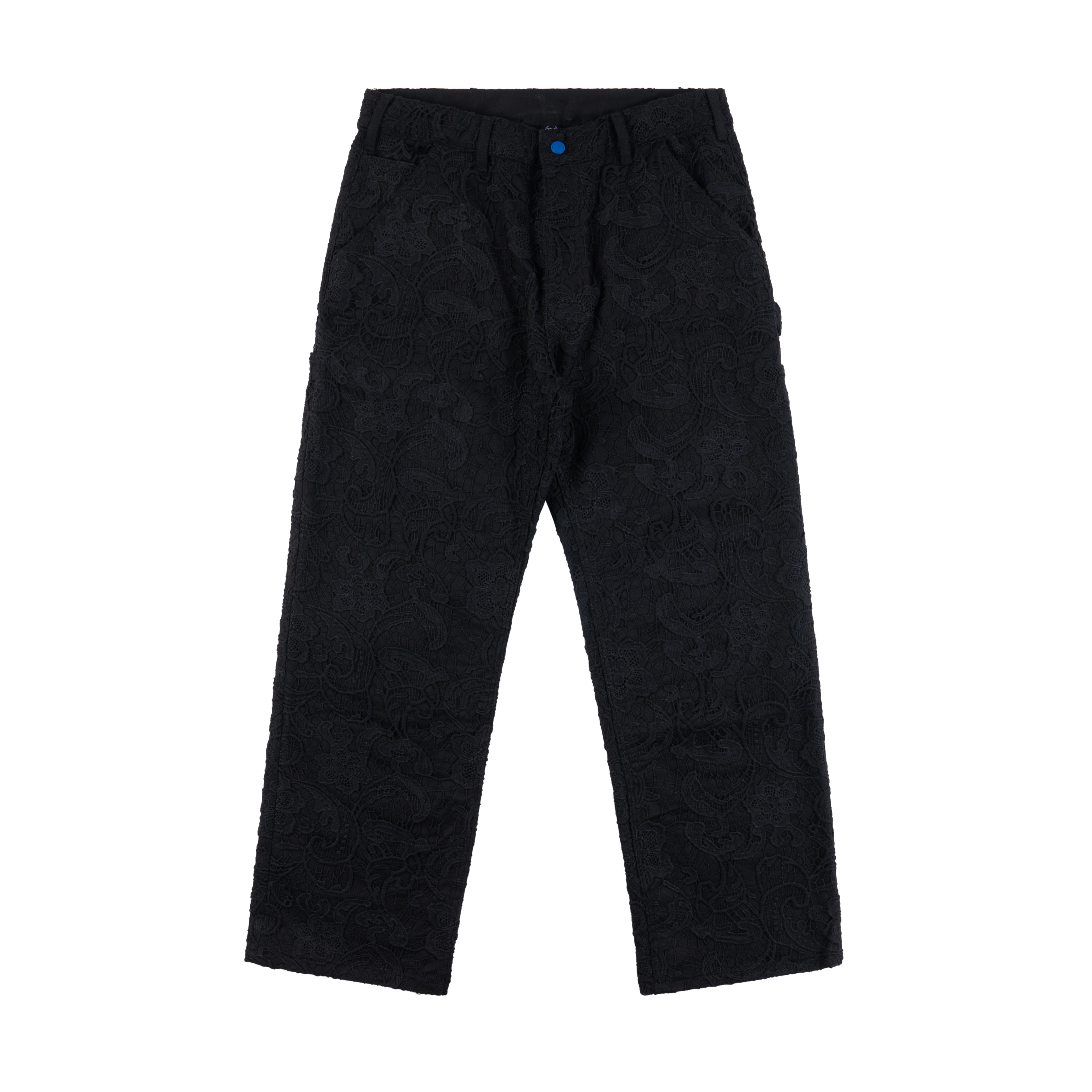 BK2024秋冬双层重磅蕾丝牛仔工装长裤