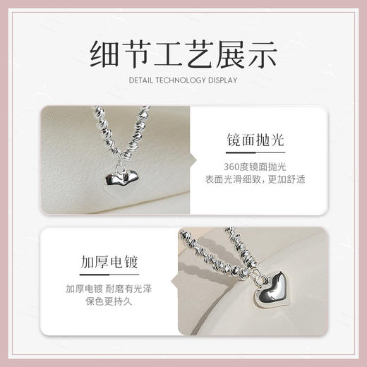 Winy925纯银冷月冰心项链女生轻奢小众精致感锁骨链送女友生日礼物 商品图2