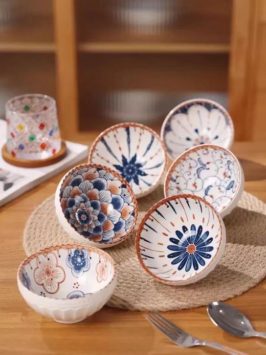 29.9买3送3礼盒装!到手六个碗，花色都不同【染可复古藤蔓六件套】@-套碗碟唤醒生活的仪式感因拿在手上质感很nice，复古编织图案，让人一见心动! 商品图8