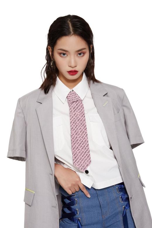 EIGHTH AVENUE 粉色字母印花领带 9387 商品图1