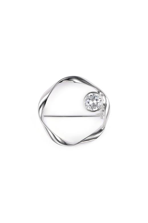 AVA 花朵锆石银色胸针 8488 商品图1