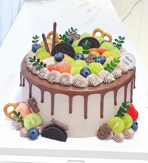 巧克力奶油鲜果淋面蛋糕 商品图0
