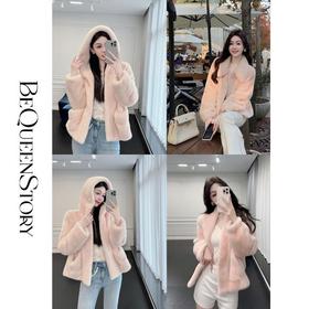 余潇潇红人上新【世纪之恋】高级定染丹麦皇冠级水貂毛皮草外套