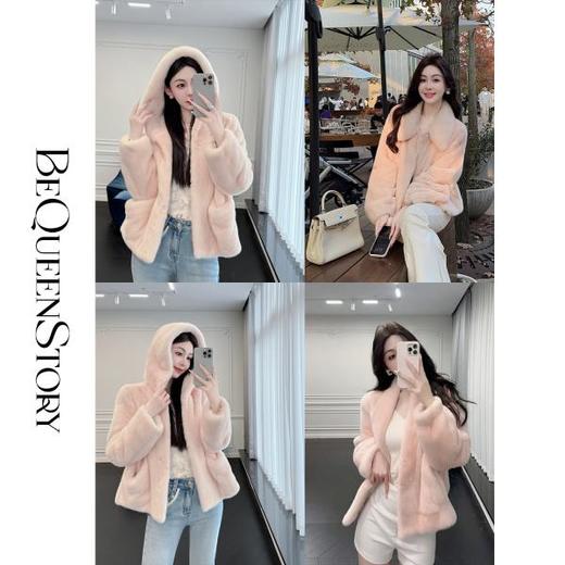 余潇潇红人上新【世纪之恋】高级定染丹麦皇冠级水貂毛皮草外套 商品图0