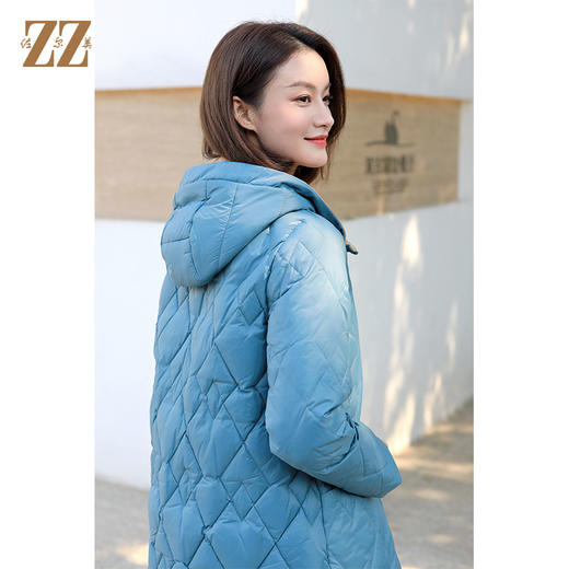 佐尔美冬季新款 气质通勤菱形格双面穿羽绒服女E34YY23 商品图4