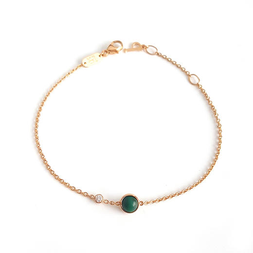 【95新 】Piaget伯爵POSSESSION时来运转系列G36PB71818K玫瑰金镶钻孔雀石时来运转手链链长约18cm女士现售价：3700！261024TJ21 商品图0