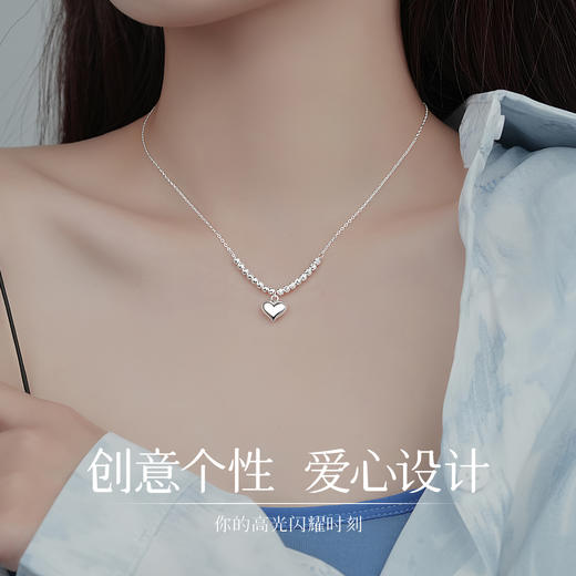 Winy925纯银冷月冰心项链女生轻奢小众精致感锁骨链送女友生日礼物 商品图3