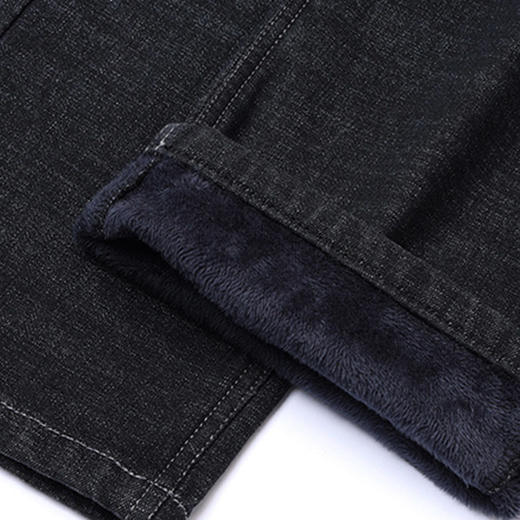 【加绒加厚】罗蒙冬季加绒保暖牛仔裤男士休闲百搭直筒弹力牛仔裤男青年棉质长裤子 商品图5