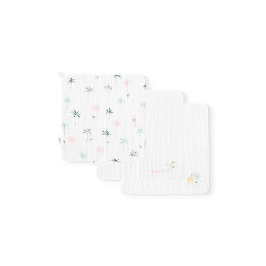 【商场同款】英氏儿童手帕小方巾婴幼儿可用7A抗菌纯棉毛巾3条装 商品图4