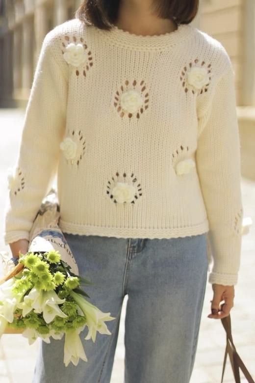 Stay2Weeks 立体编织花朵镂空针织上衣 19166 商品图4