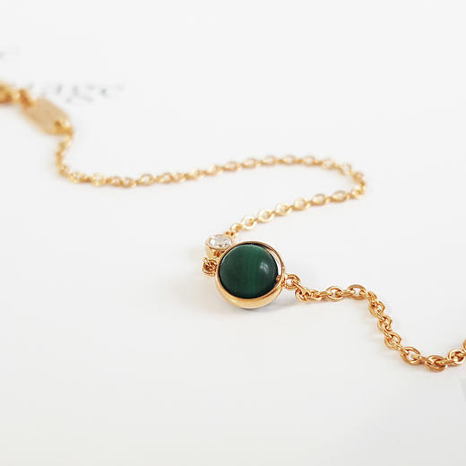 【95新 】Piaget伯爵POSSESSION时来运转系列G36PB71818K玫瑰金镶钻孔雀石时来运转手链链长约18cm女士现售价：3700！261024TJ21 商品图3