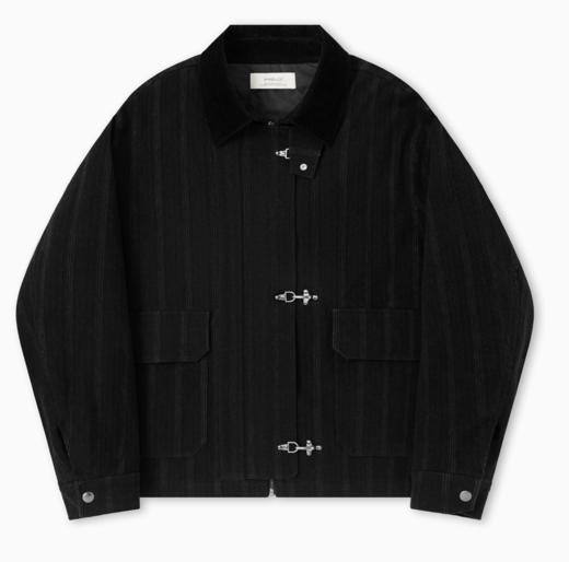 Evistub/E-4DWT906/暗纹刷毛灯芯绒复古龙虾扣保暖绗线夹克 商品图4