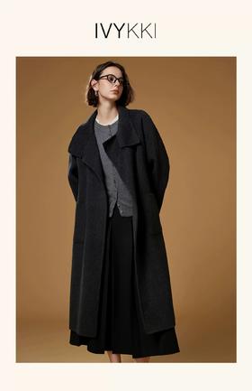 3F【Ivy.kki】翻领长大衣