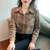 加绒加厚格子衬衫，时尚洋气时髦遮肚子遮胯宽上衣KQL-C06N6966 商品缩略图3