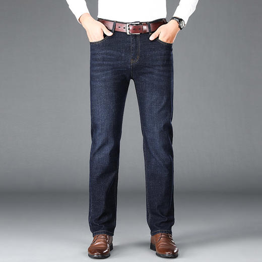 【加绒加厚】罗蒙冬季加绒保暖牛仔裤男士休闲百搭直筒弹力牛仔裤男棉质长裤 商品图1