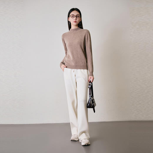 NEELLY纳俪商场同款冬季新款纯色内搭打底修身小立领针织衫毛衣女N24094A07779 商品图2