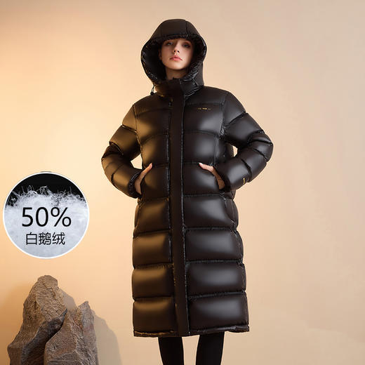 奢姿2024年冬季新款大码女装男女同款外套胖妹妹防风连帽羽绒服7344300228 商品图0