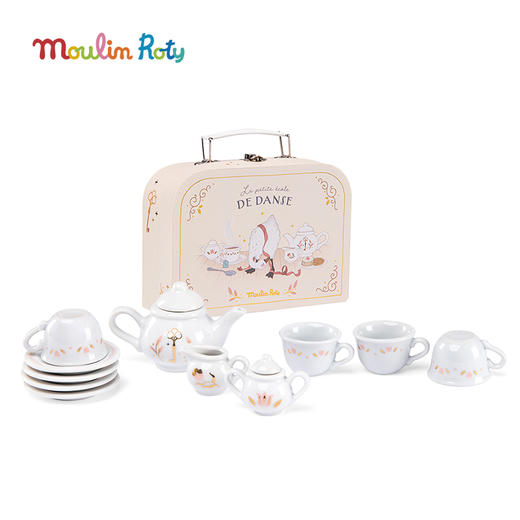 Moulin Roty 花朵女孩-马口铁茶具套装 手提箱 适合3岁+ 精美装饰 过家家玩具 花朵女孩系列 法国品牌-710538 商品图12