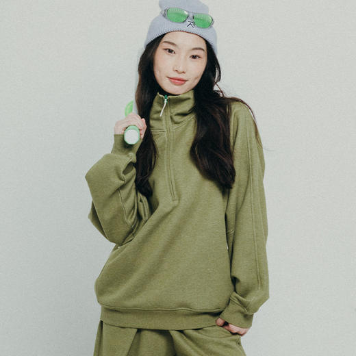 【十一破价福利】ACMEITEM爱棵米 户外亲子立领针织卫衣宽松刺绣标运动上衣男女GAF3310819E 商品图1