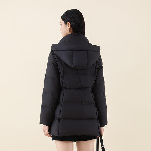 SRR8BD105诗梦黑色中长款羽绒服 商品图3