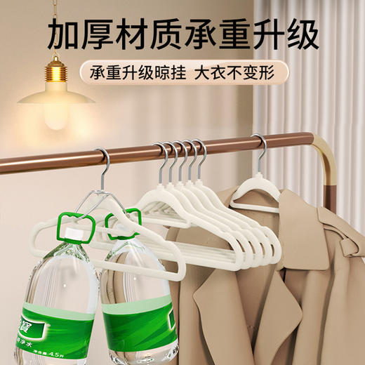 【29.9元20个植绒衣架】ZJ家用挂衣栏 植绒材质 防滑无痕 不鼓包 防肩角晾衣架干湿两用衣挂 商品图2