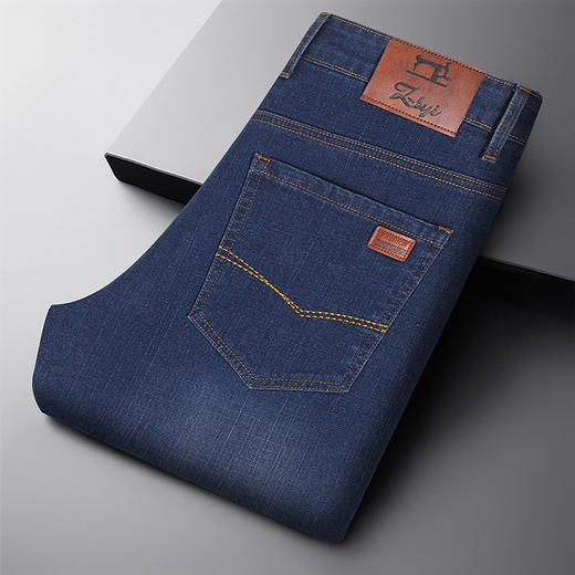 【加绒加厚】罗蒙冬季加绒保暖牛仔裤男士休闲百搭直筒弹力牛仔裤男棉质长裤 商品图3