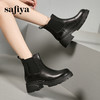 Safiya/索菲娅2024英伦风小个子增高显腿长厚底套筒切尔西短靴 SF44116025 商品缩略图2