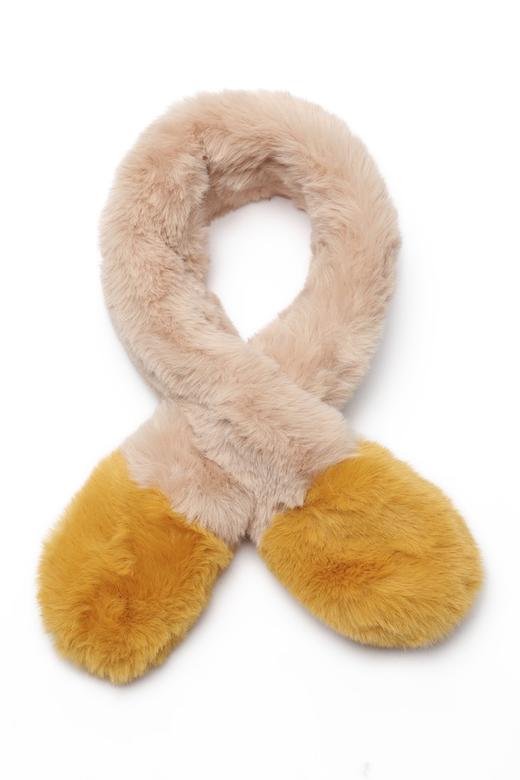 SUMMER & SAGE 双色拼接短毛围巾 8424 商品图1