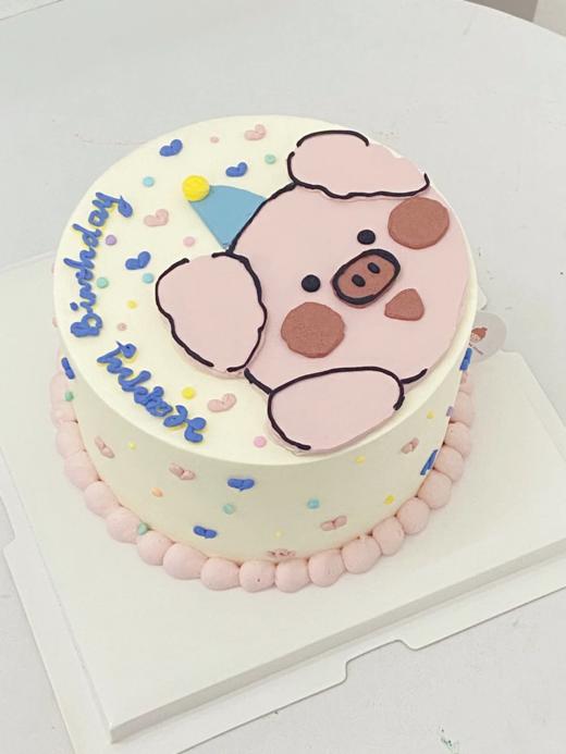 可爱juju猪猪手绘蛋糕 商品图0