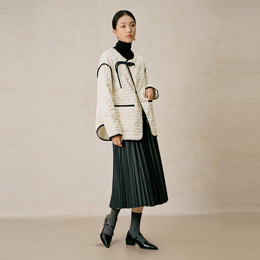 NEELLY纳俪商场同款冬季新款新中式轻薄简约棉服女千金风棉衣外套N23104K03310 商品图2