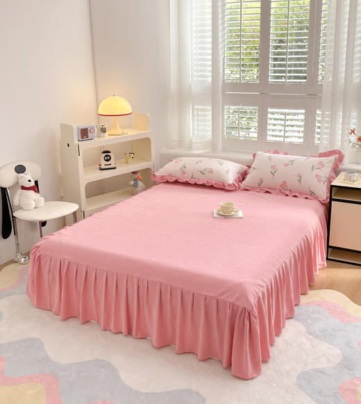 【品牌直发】加倍生活 云锦韩版四件套 ins公主风床裙四件套  柔软细腻  不易褶皱 干爽透气 学生宿舍套件 商品图8