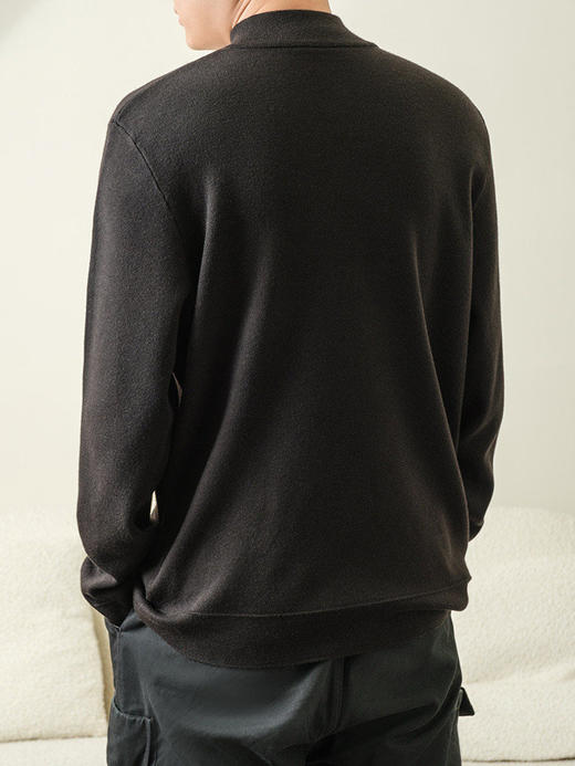 【可机洗羊毛衫】5天内发货！千元质量小立领半拉链毛衣男2025冬爸爸打底针织衫JX27 商品图2