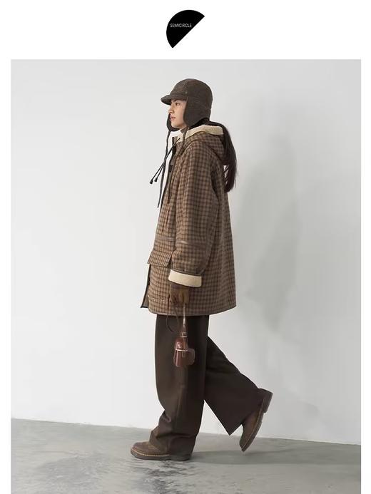 半圆/D24401592/毛呢复合羊羔毛外套 商品图3